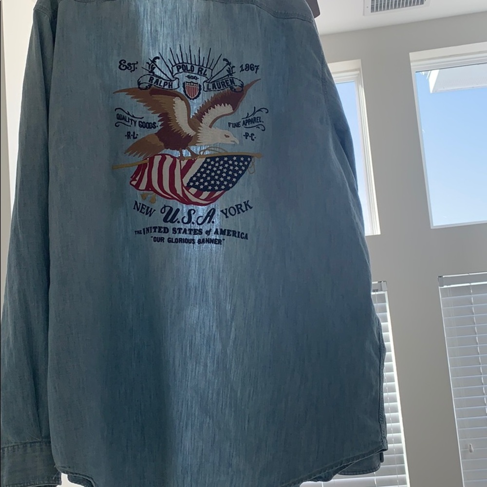 Polo denim button up - Picture 1 of 3